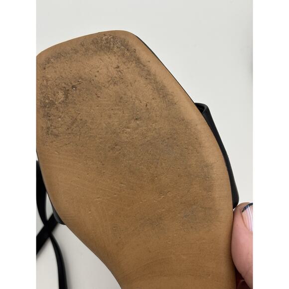 Valentino One Stud Leather Gladiator Sandals Black Leather Size 35 5 Rockstud - Picture 14 of 15